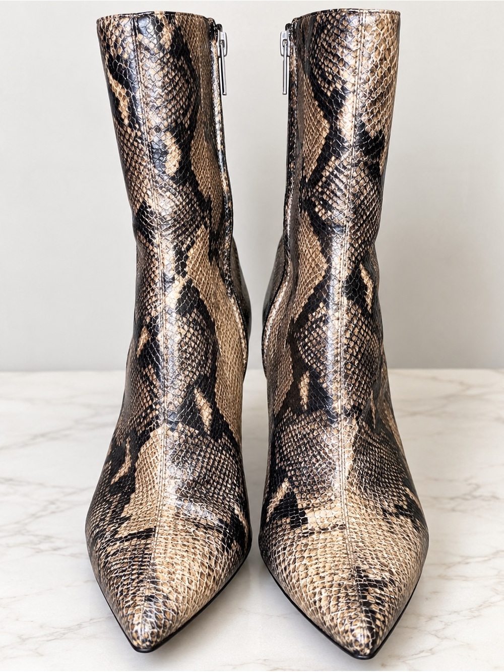 NWOT Nine West Gooro Snake Print Mid Calf Stiletto Boots Size 8M